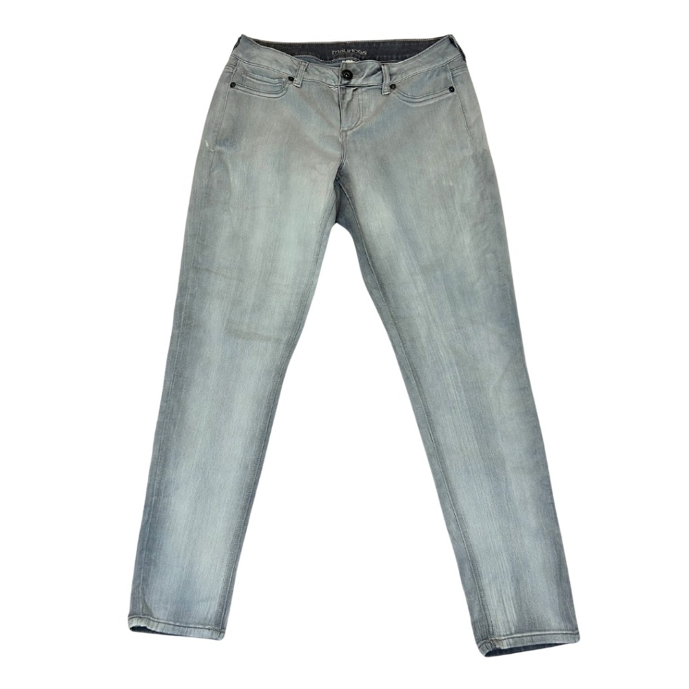 Maurices Jeans Medium Regular Size 8 Women Gray No Holes Straight Leg Low Rise